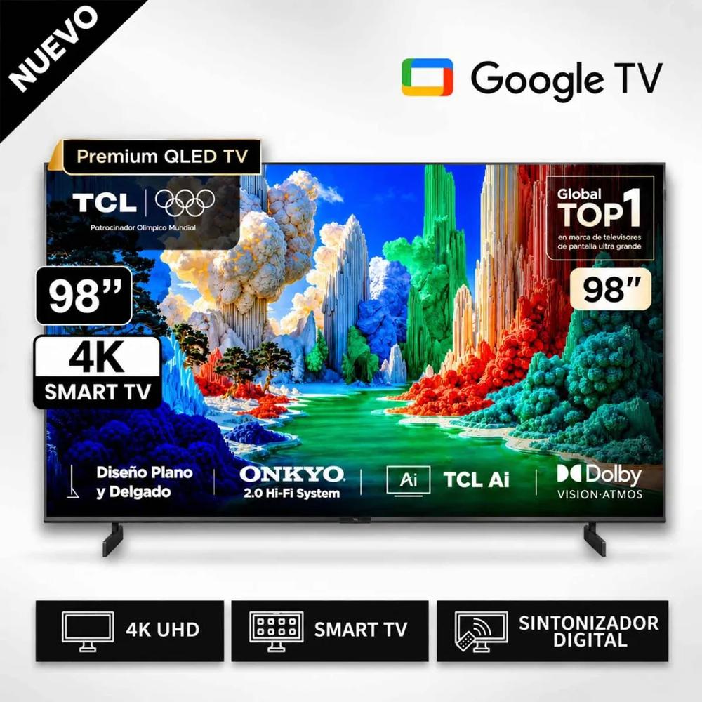 Televisor TCL 98 Qled Premium 98A400 4k Ultra HD Google TV - 144 Hz