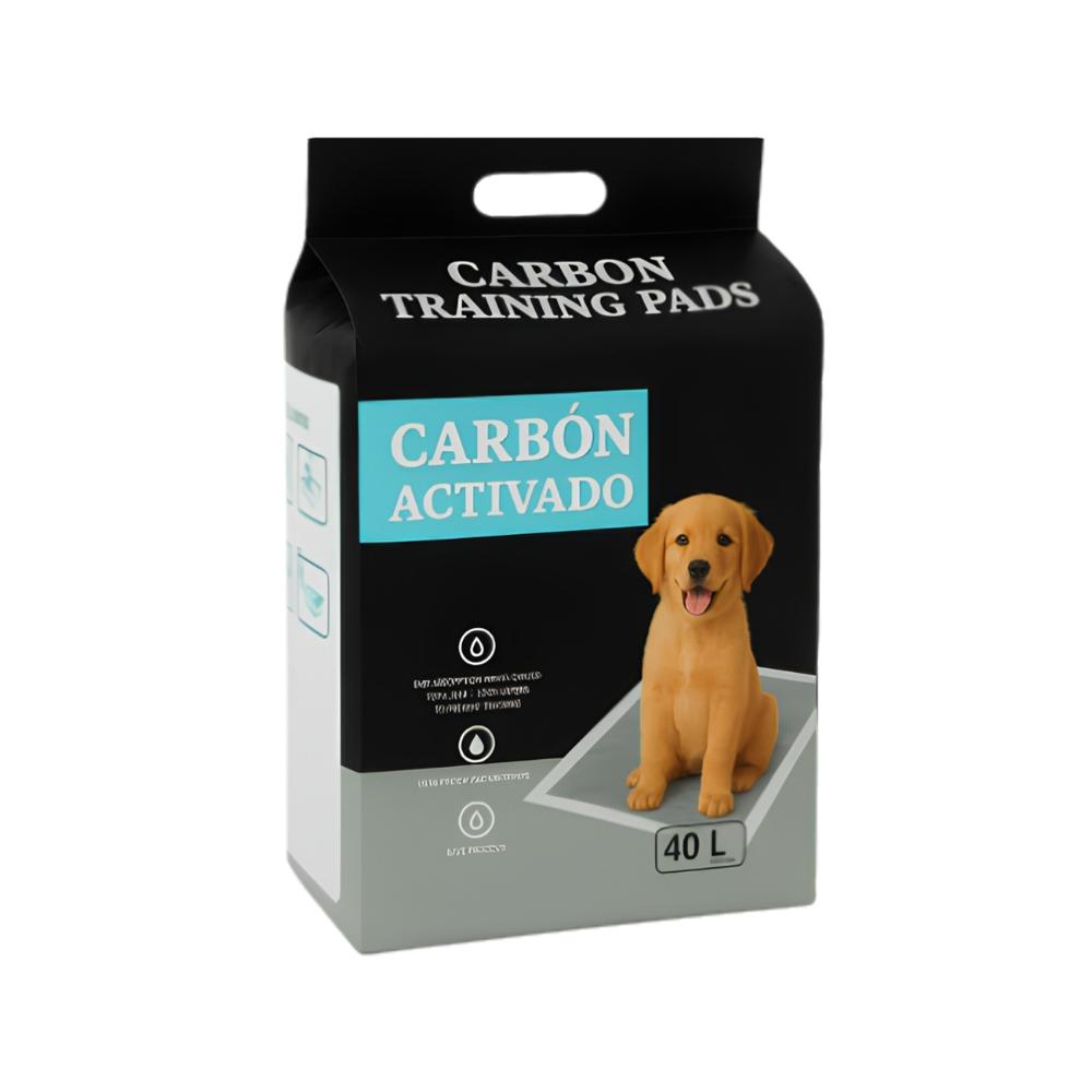 Pañal Absorbente para Mascotas Carbón Activado tamaño L x 40 Unidades 60x60 cm
