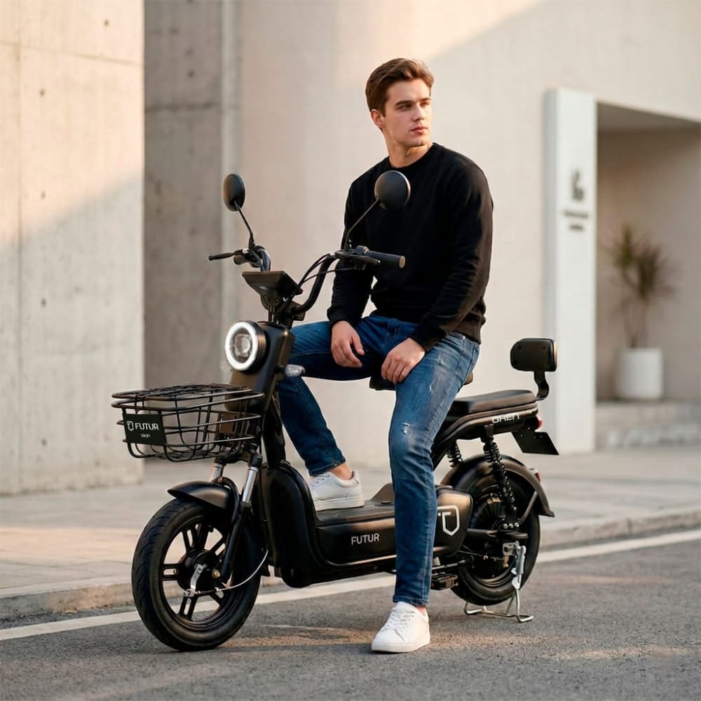 Bicimoto Eléctrica OXEN de Litio 350W Negro