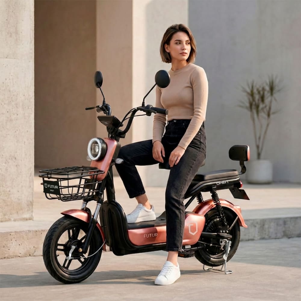 Bicimoto Eléctrica OXEN de Litio 350W Rosado Golden