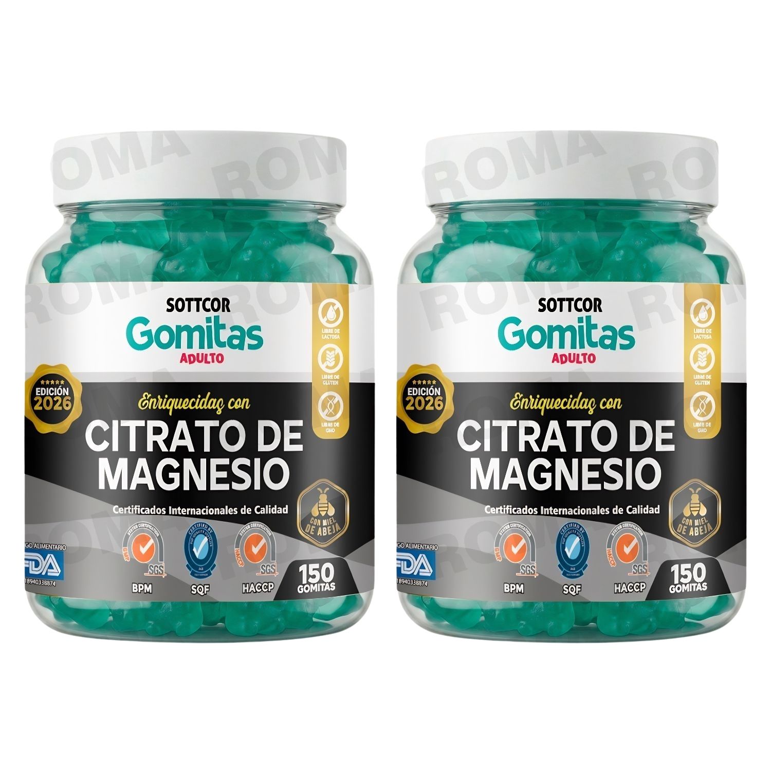 PACK 2 GOMITAS CITRATO DE MAGNESIO 300 GOMITAS SOTTCOR LABS