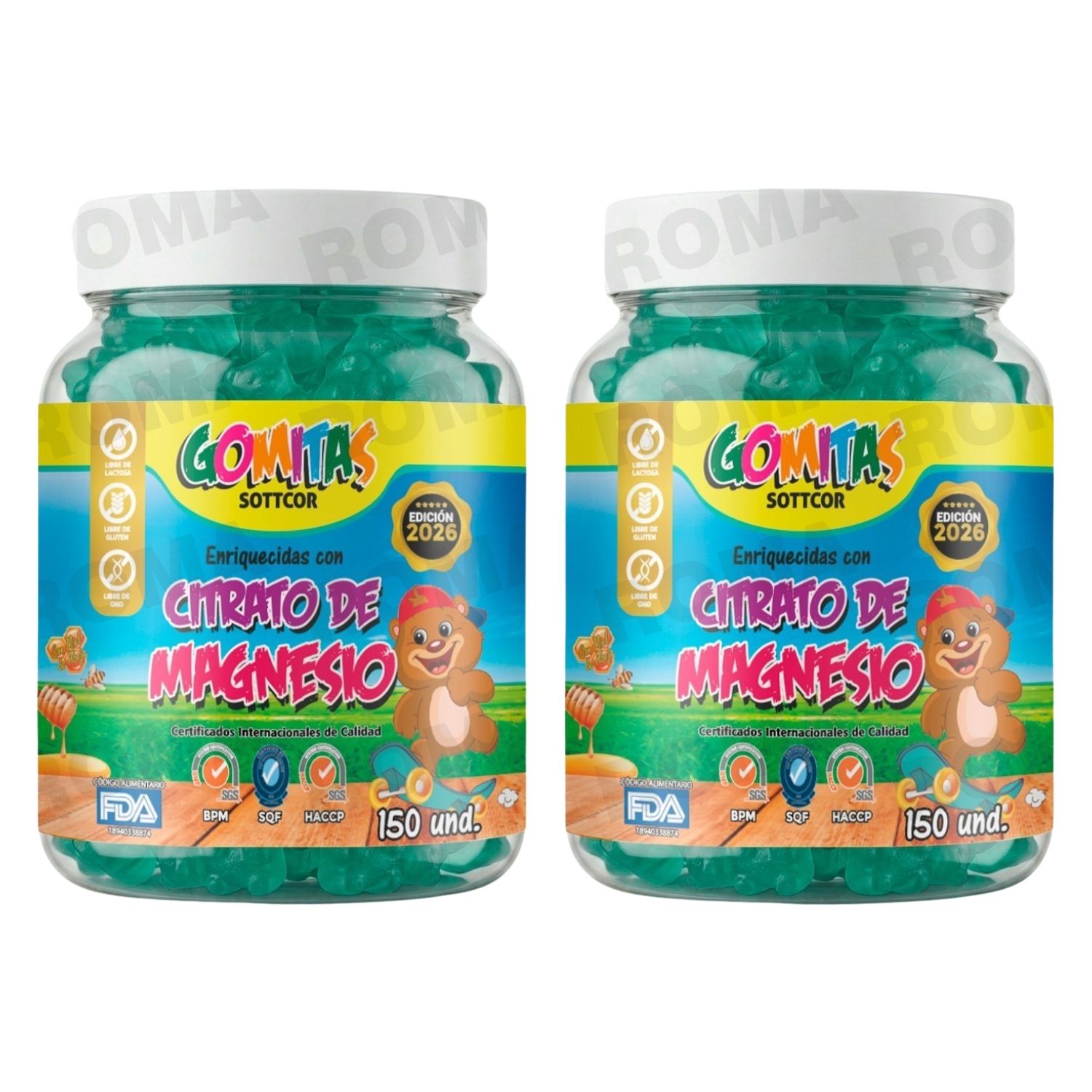 PACK 2 GOMITAS CITRATO DE MAGNESIO NIÑOS 300 GOMITAS SOTTCOR LABS