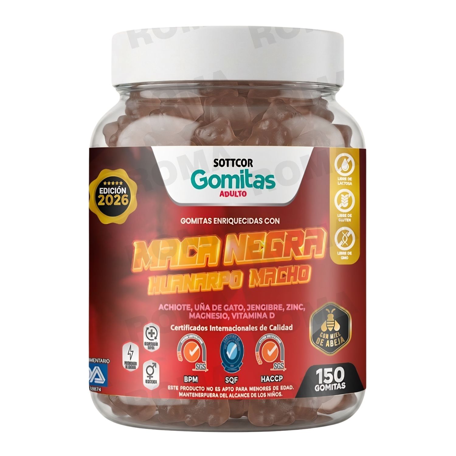 GOMITAS MACA NEGRA 150 GOMITAS SOTTCOR LABS