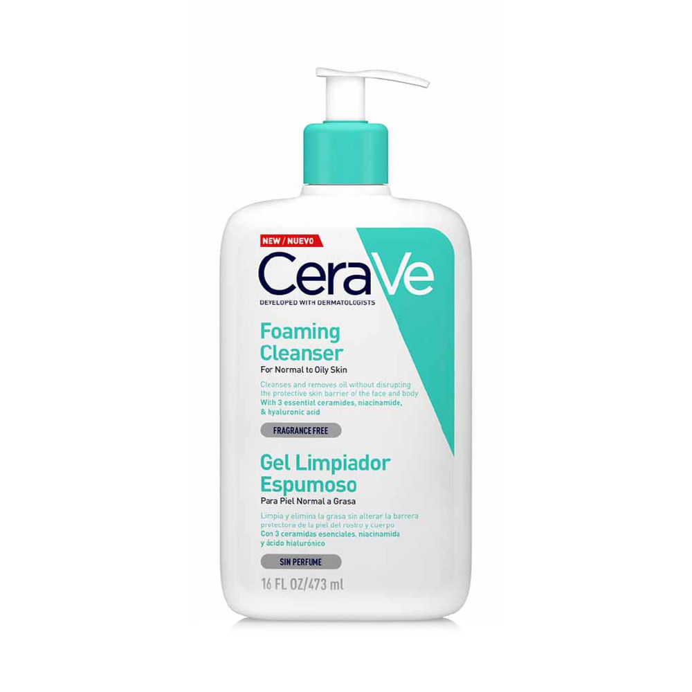 Gel Limpiador Espumoso facial Cerave Foaming Cleanser 473ml