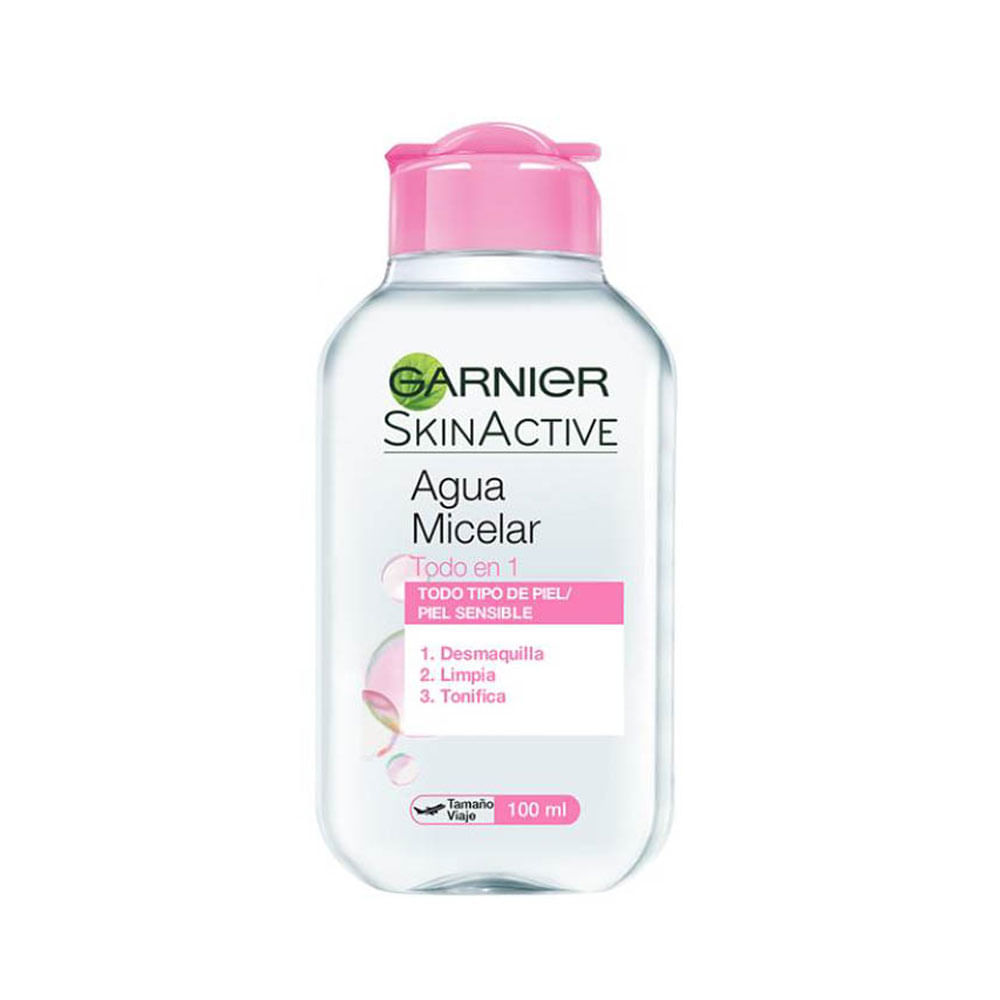 Agua Micelar Garnier Skin Active Todo en 1 desmaquilla, limpia y tonifica 100 ml