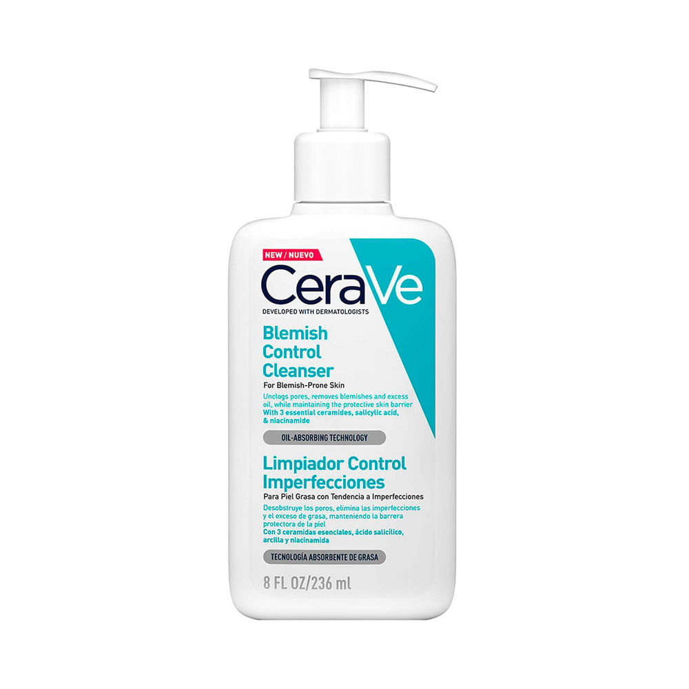 Gel limpiador facial Cerave Control Imperfecciones con Ácido Salicílico
