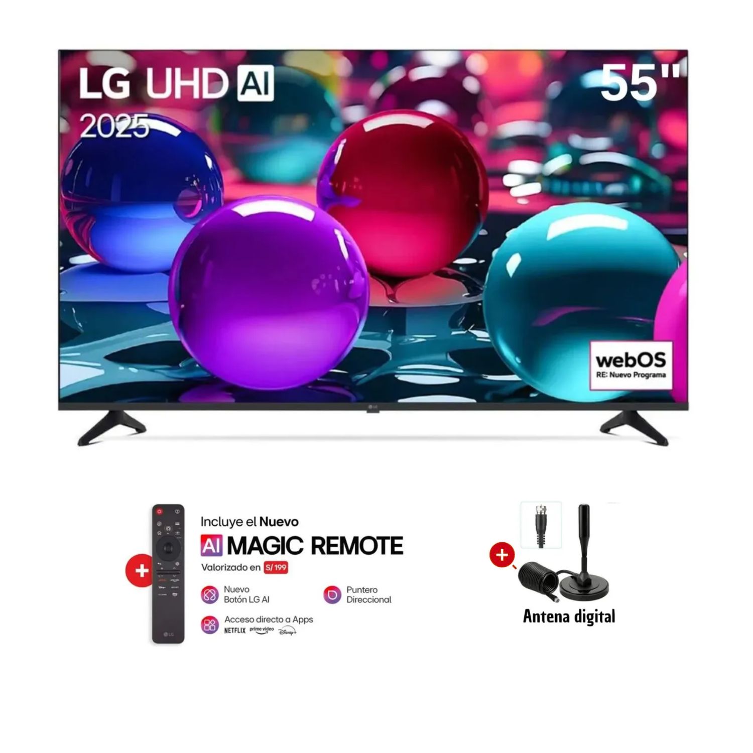 TELEVISOR LG 55 55UA7300PSB LED UHD 4K THINQ AI MAS CONTROL MAGIC MAS ANTENA DIGITAL