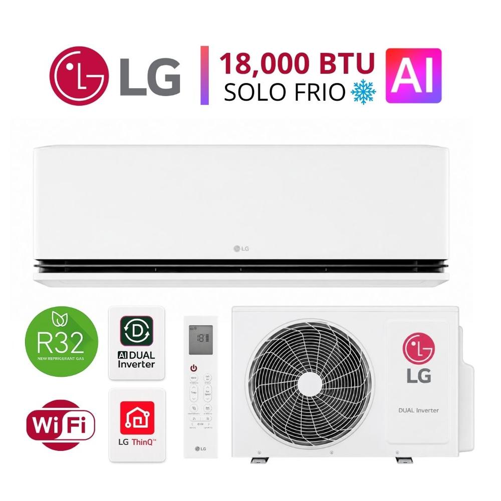 Aire Acondicionado LG 18000 BTU Inverter Frío Solo con IA