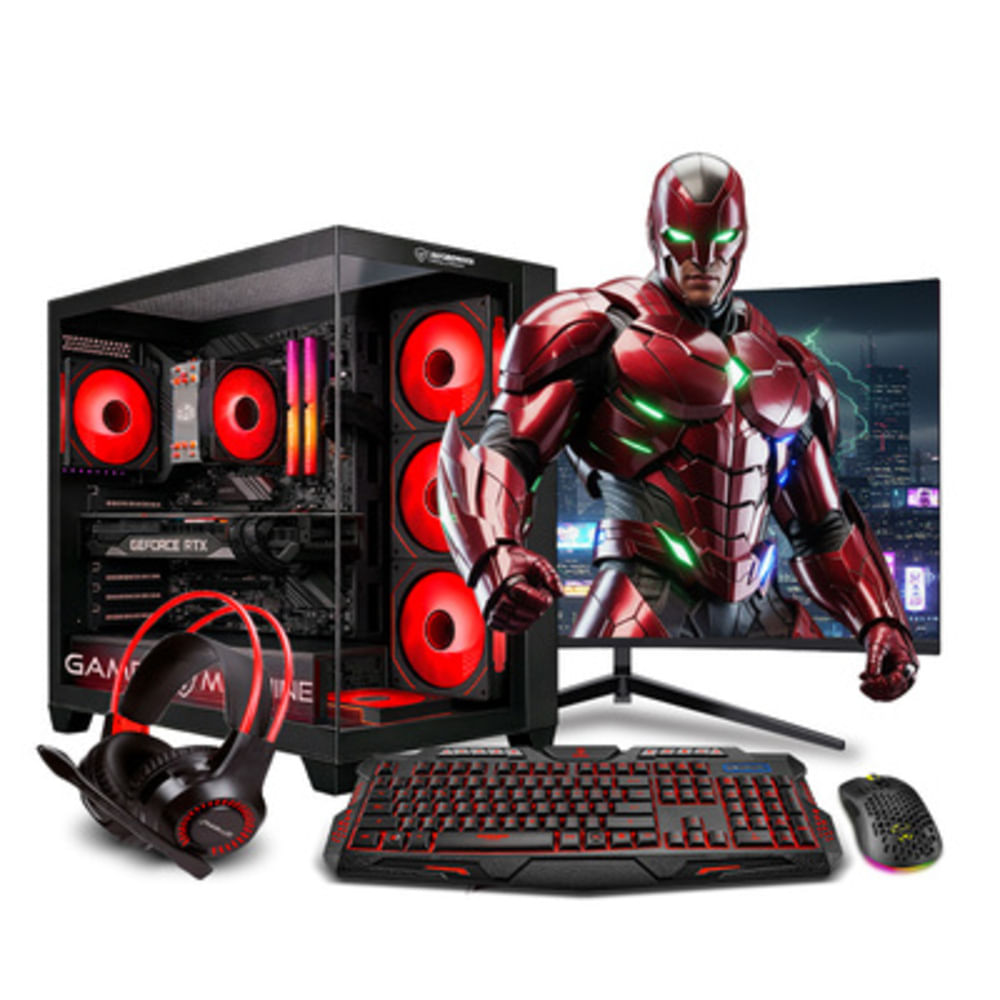 COMPUTADORA PC GAMER RED Intel Core i7 9th 16GB 500GB 24 RTX5050 8GB MI PC LISTA MIPCLISTA