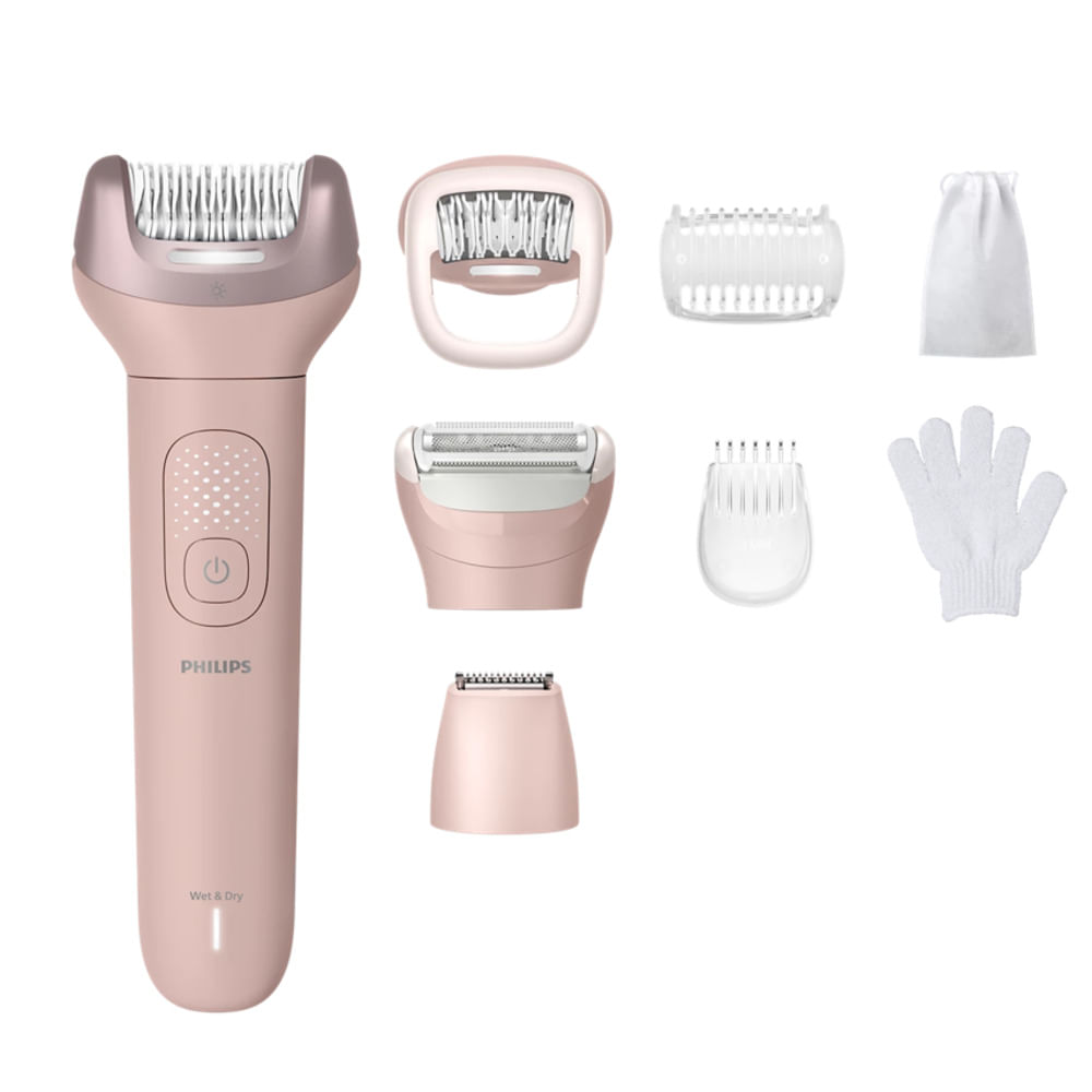 Depiladora Philips Inalámbrica y Resistente al Agua + 8 Acs.