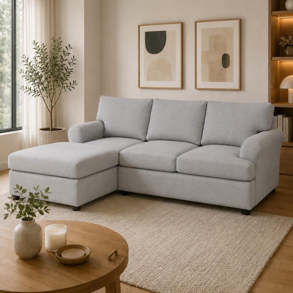 Sofa Modular Ari Gris Claro Banqueta de Regalo