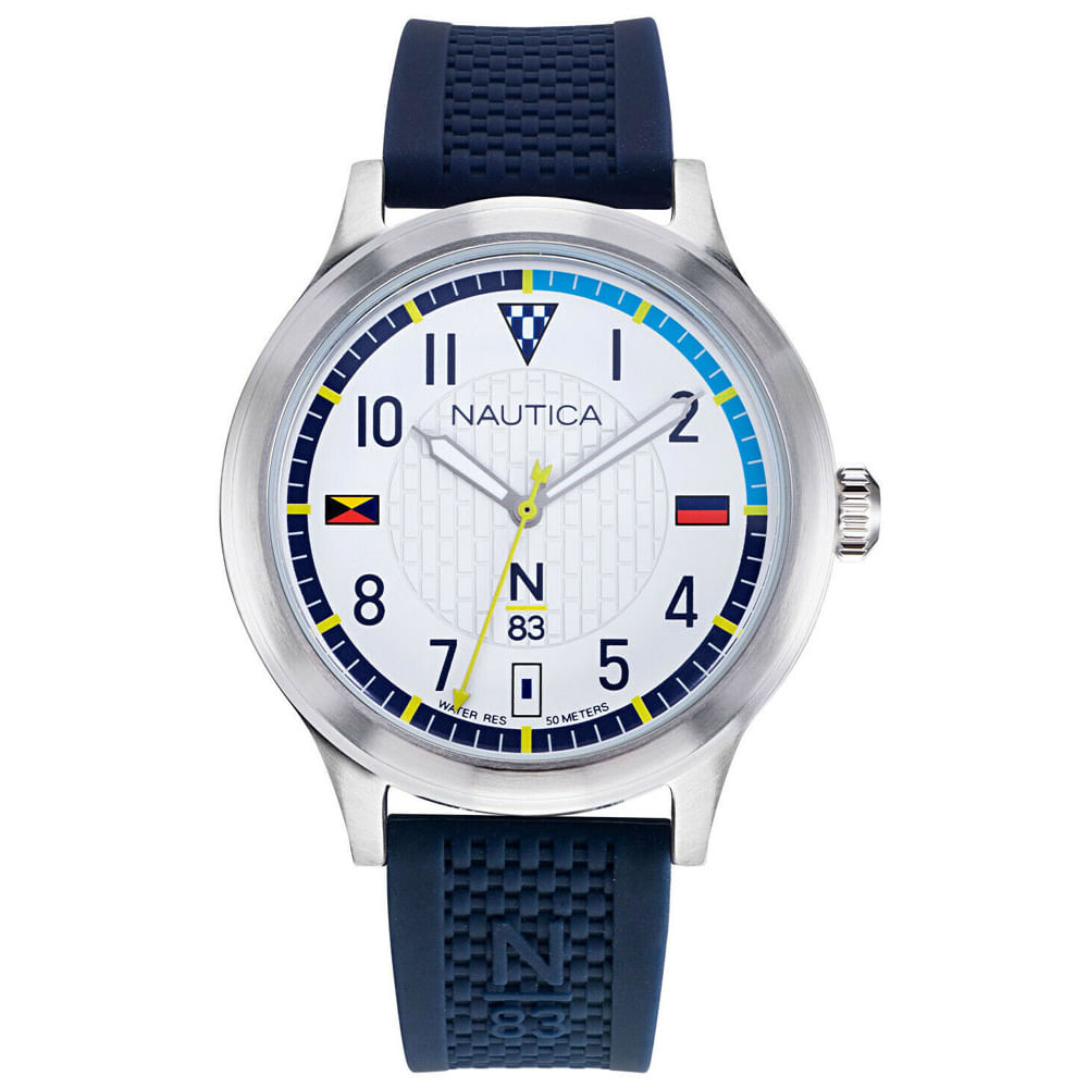 Reloj Nautica N83 Crissy Fiield NAPCFS903 Correa de Silicona Azul Dial Blanco