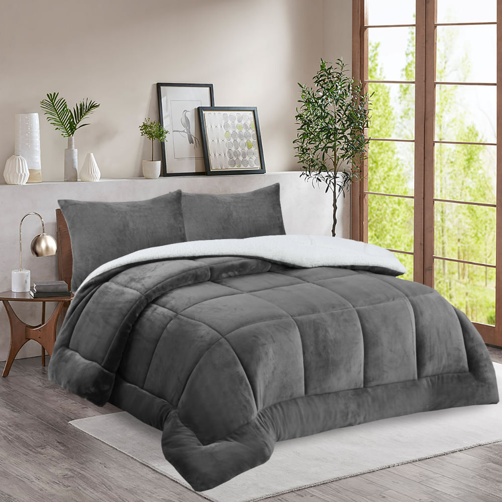 Edredon OI26 Flannel Sherpa V1/V4 Charcoal