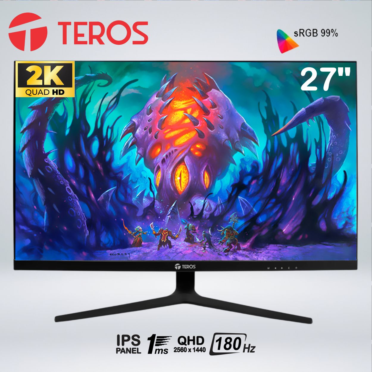 MONITOR GAMER PLANO TEROS TE-2769G 27'' QHD IPS FLAT 180 HZ 1MS