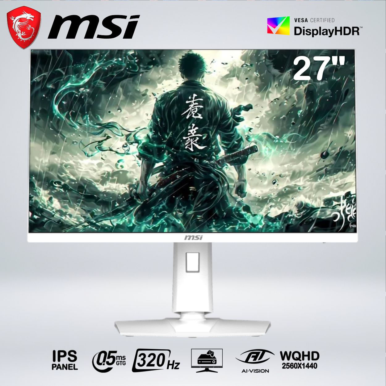 MONITOR GAMER MAG 274QRFW X32 WQHD 27 PULGADAS rapid IPS 320hz 0.5ms HDR400 AI VISION