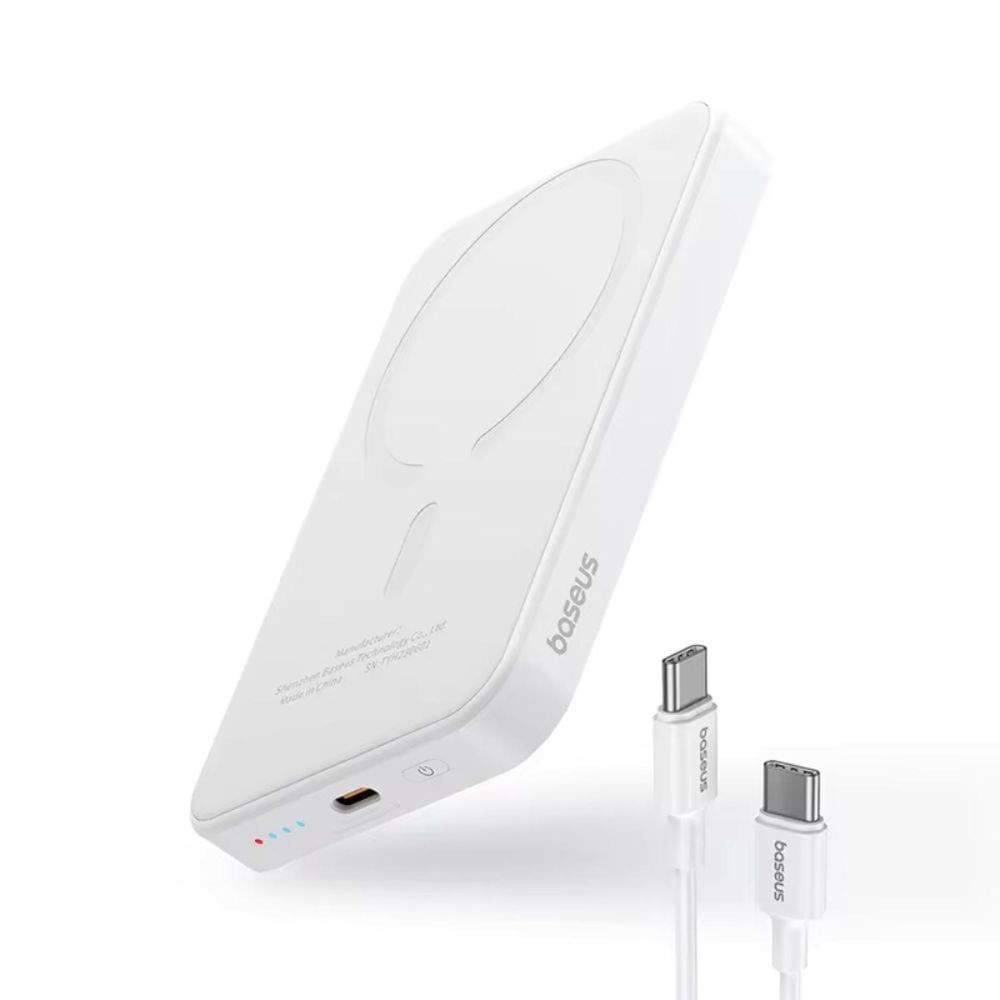 Cargador inalambrico magnetico mini Baseus powerbank 10000 mAh 20 W carga rapida cable tipo c
