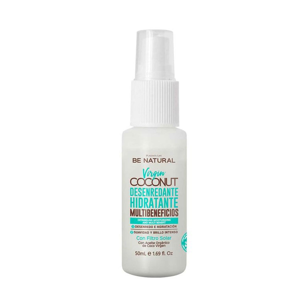 Desenredante Capilar Be Natural Virgin Coconut 50 ml Brillo y Hidratación