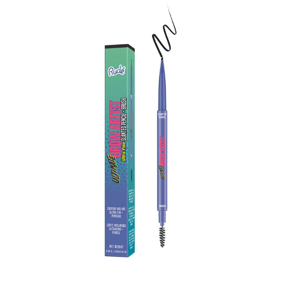 Lápiz de Cejas con Cepillo Rude Cosmetics Brow Artist Black Brow