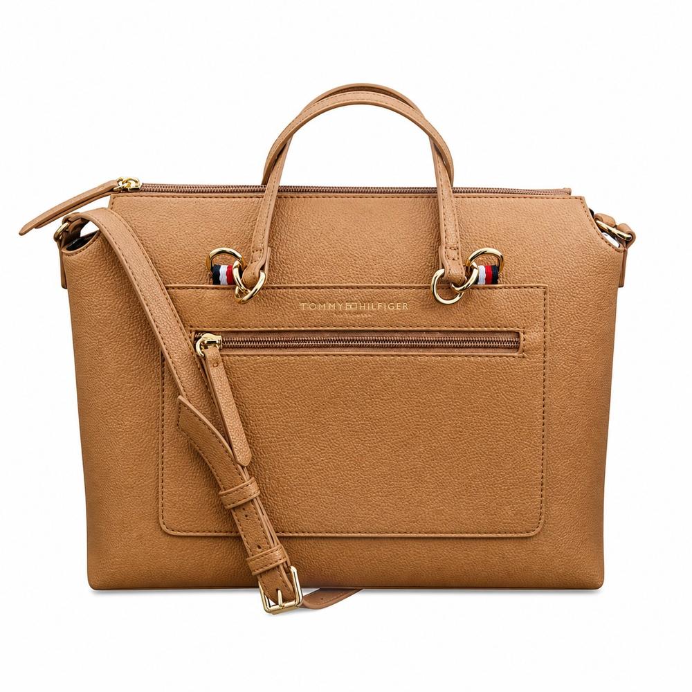 CARTERA TOMMY DOBLE USO  BEIGE CON DORADO 69J8991