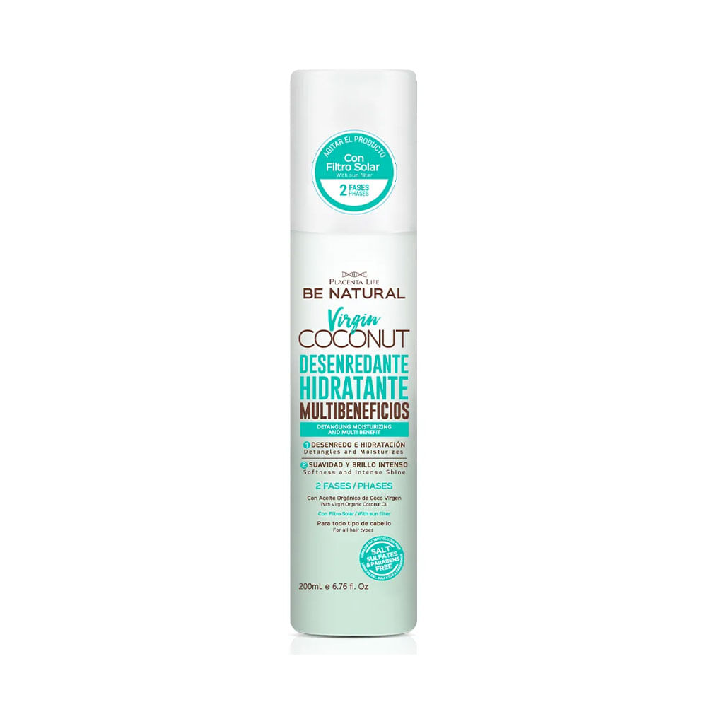 Desenredante Be Natural Virgin Coconut Hidratante Multibeneficio 200 ml