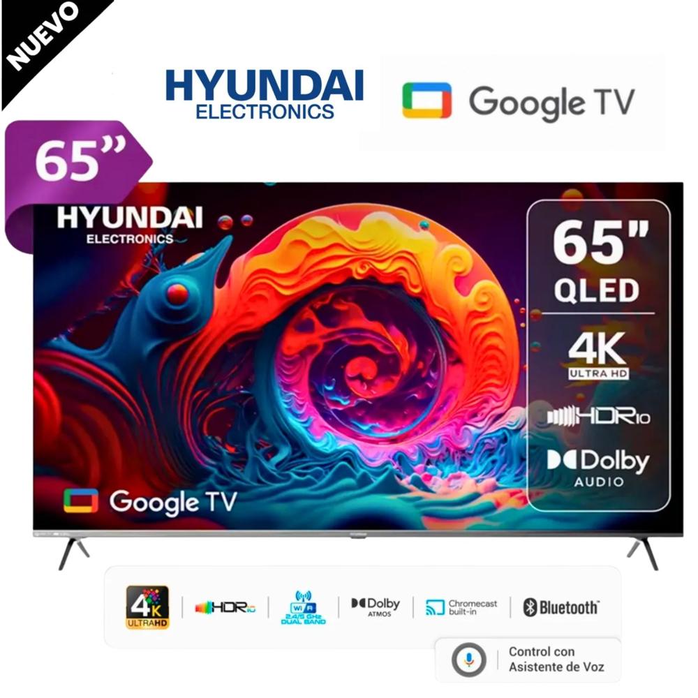 Televisor Hyundai 65 HYLED6513 GOOGLE TV UHD 4K QLED Gris