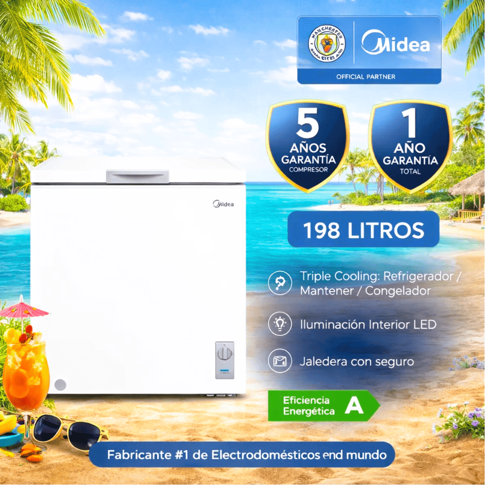Congeladora Horizontal Midea Doble Función 198 Litros Blanco MDRC280FZR01PE