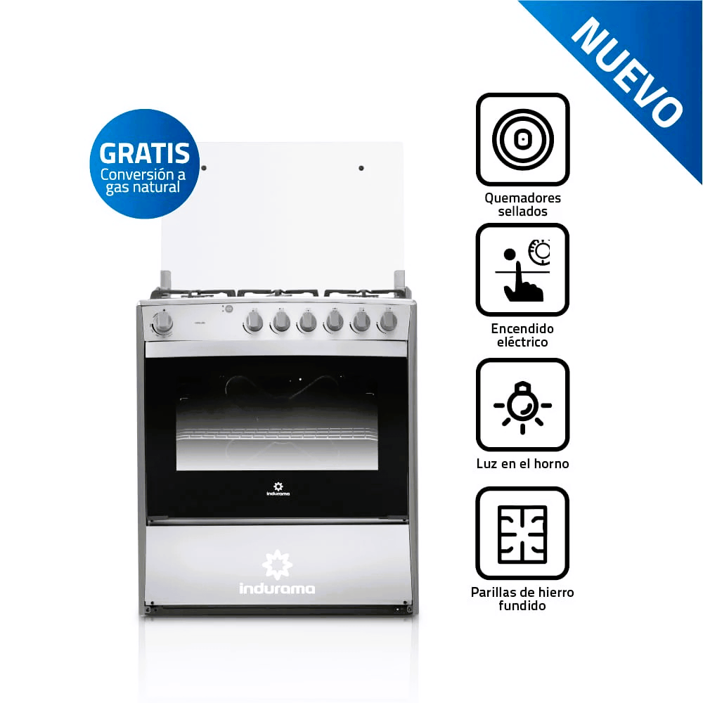Cocina Indurama a Gas 6 Hornillas Croma 96 Litros Cataluña