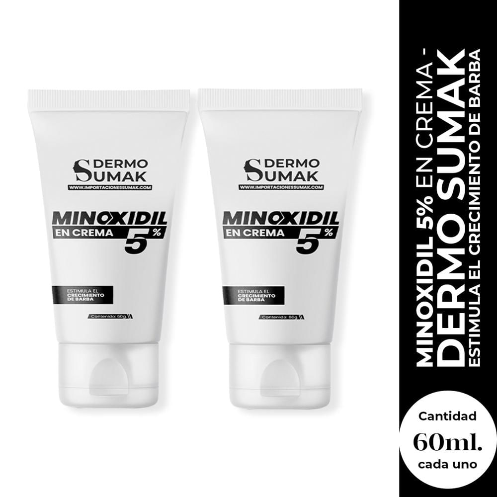 Minoxidil 5% en Crema Para Barba 60Gr Dermo Sumak 2 Unidades
