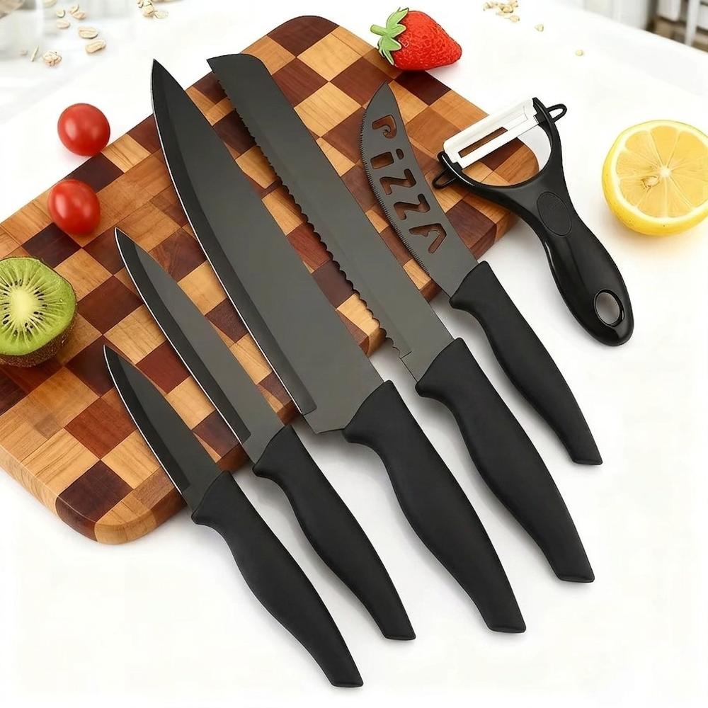 SET DE CUCHILLOS 6 PIEZAS INCLUYE PELADOR