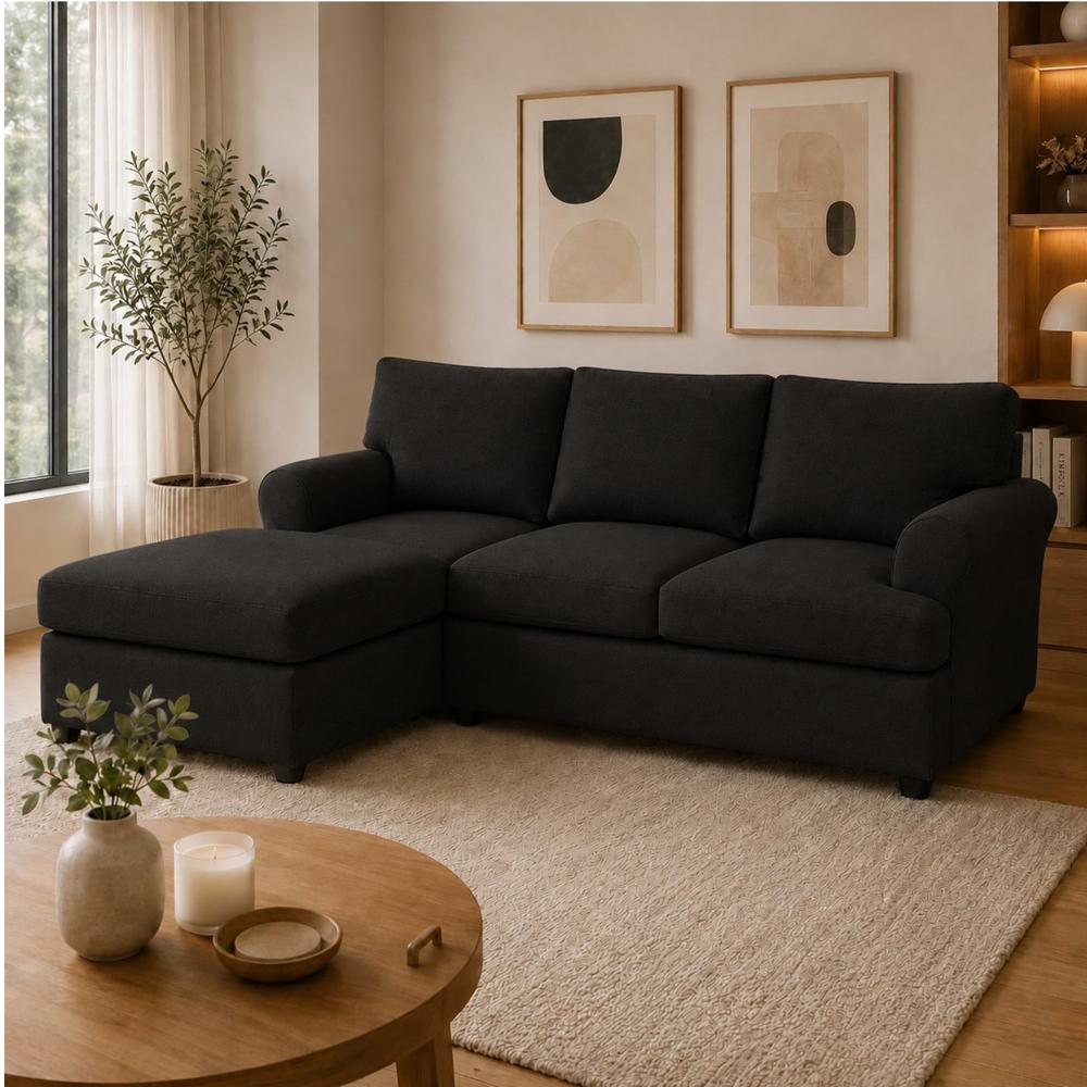 Sofá Modular Ari Gris Negro Banqueta de Regalo