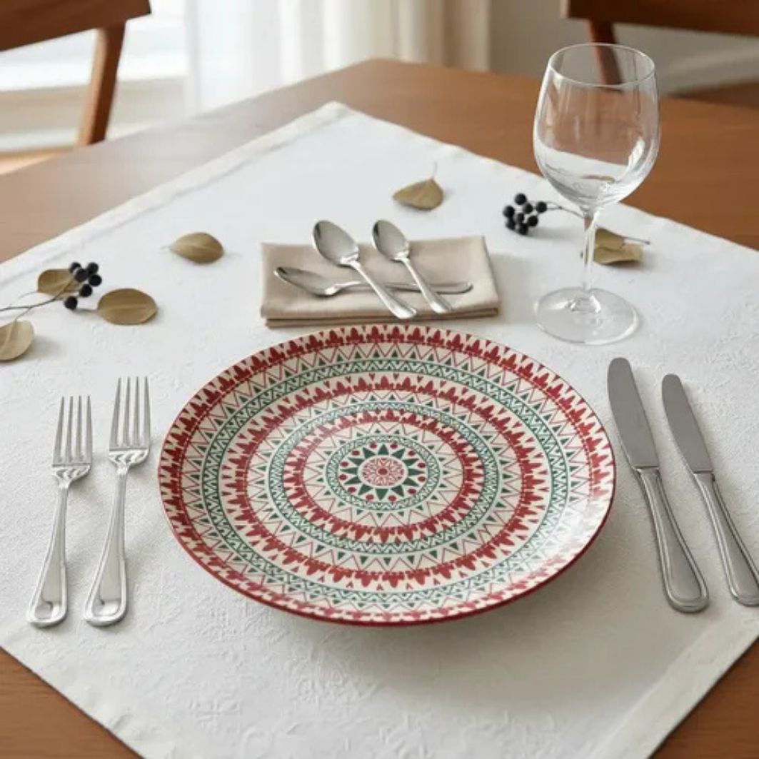 Set x6 Platos de Segundo Mandala Solar Premium