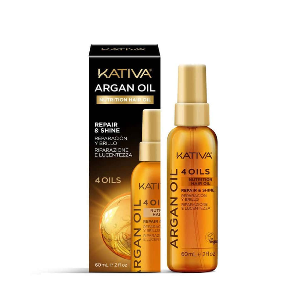 Aceite Kativa Argan Oil 4 Oils Nutrition Hair Oil  Reparación y Brillo 60 ml