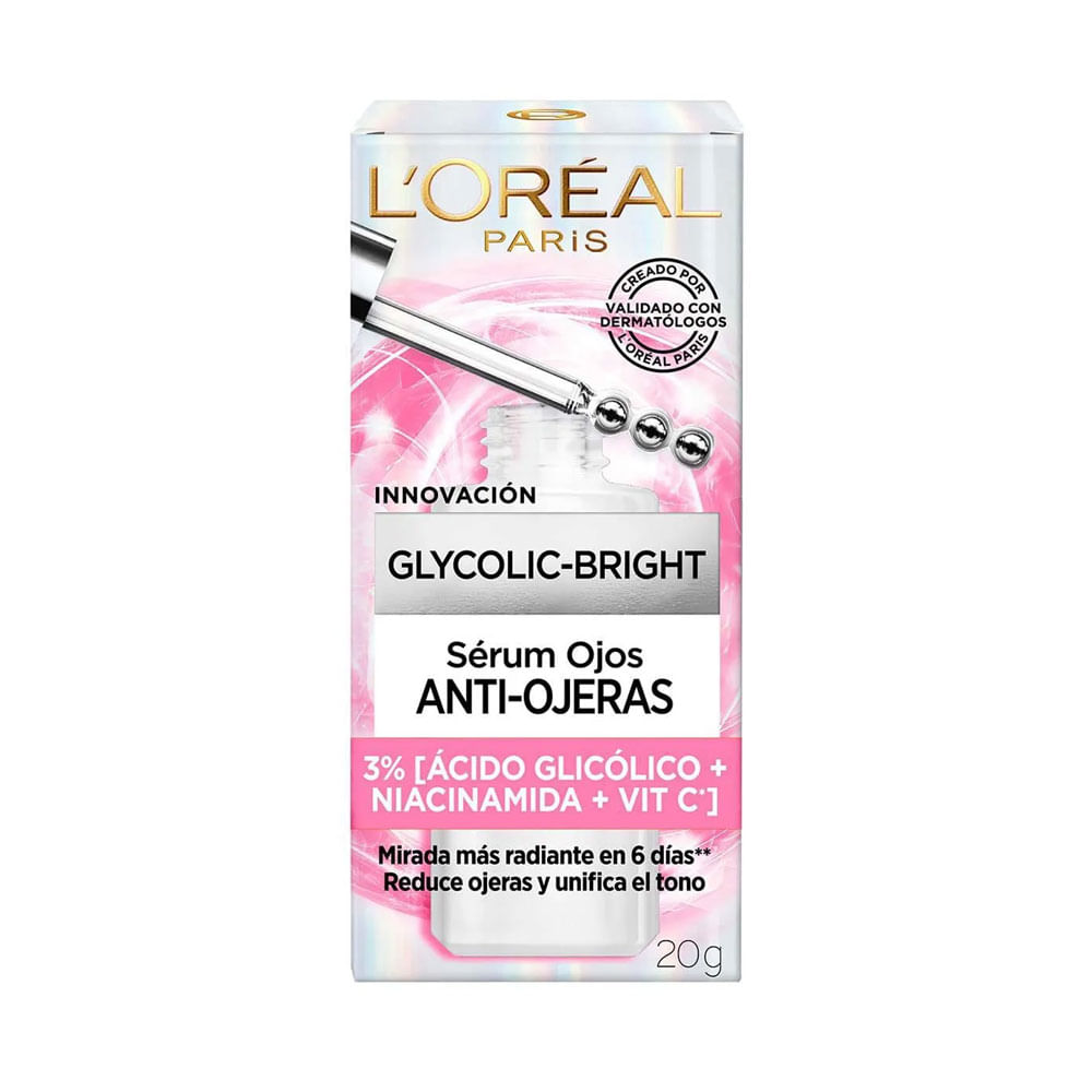 Sérum anti ojeras L'Oréal Paris Glycolic Bright iluminador