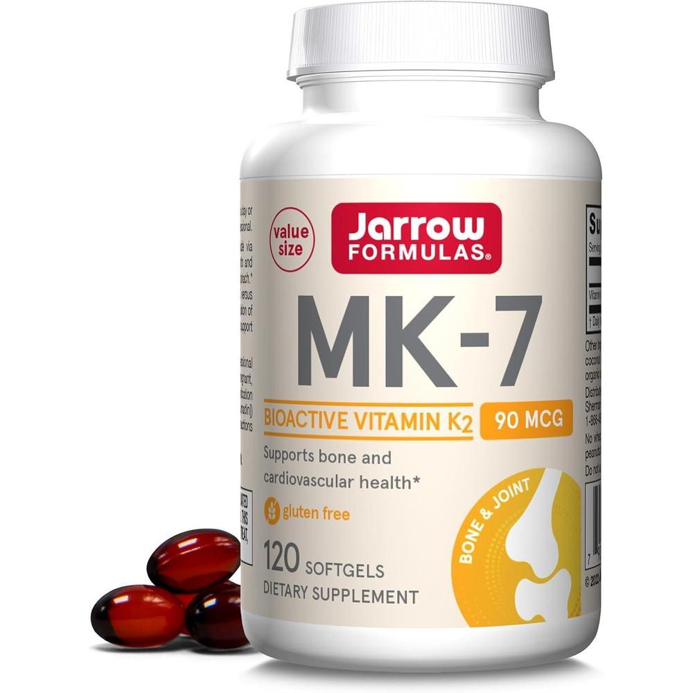 Jarrow Formulas MK-7, suplemento de vitamina K2 sin gluten