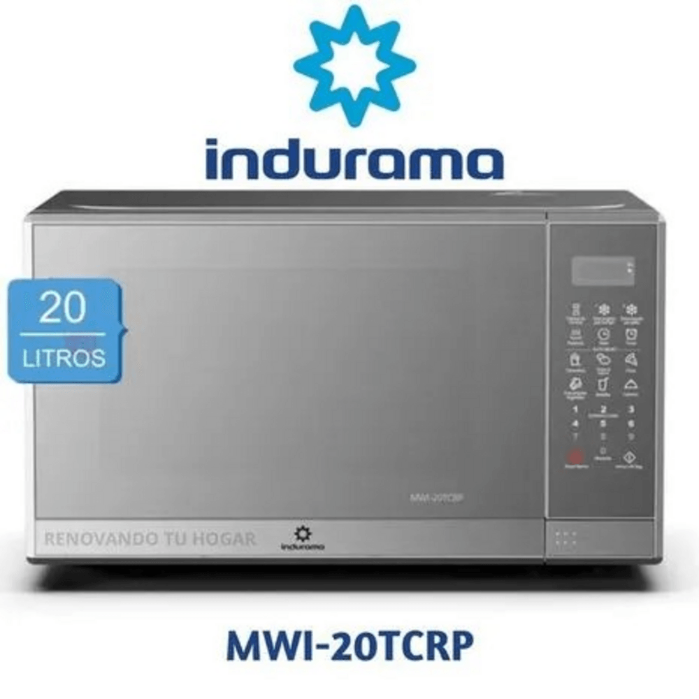 Horno Microondas Indurama 20 Litros Silver Espejado  GRIS MWI-20TCRP