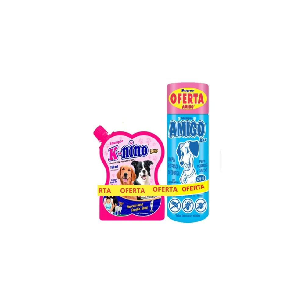 Pack Shampoo Amigo Y K-Nino Para Mascotas - Limpieza Y Cuidado Completo