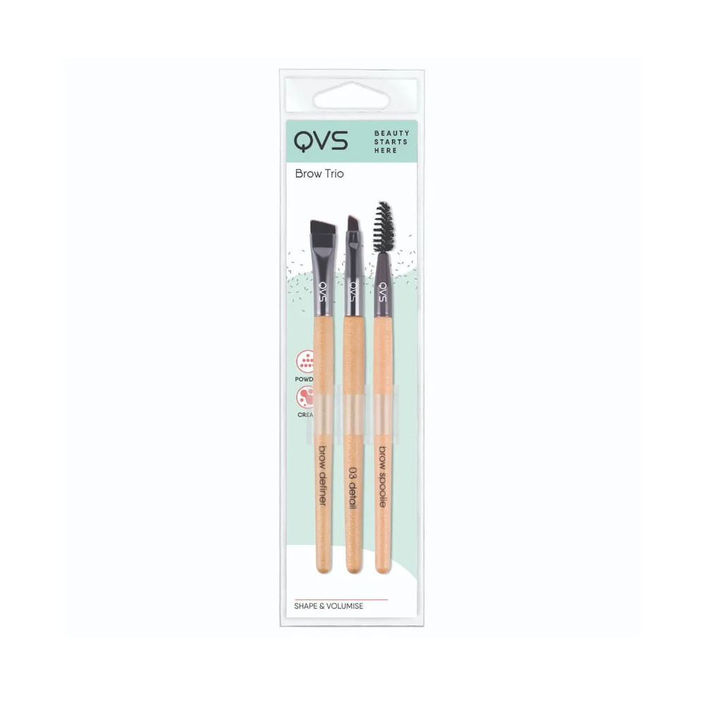 Set de brochas para cejas QVS Brow Trio 3 unidades