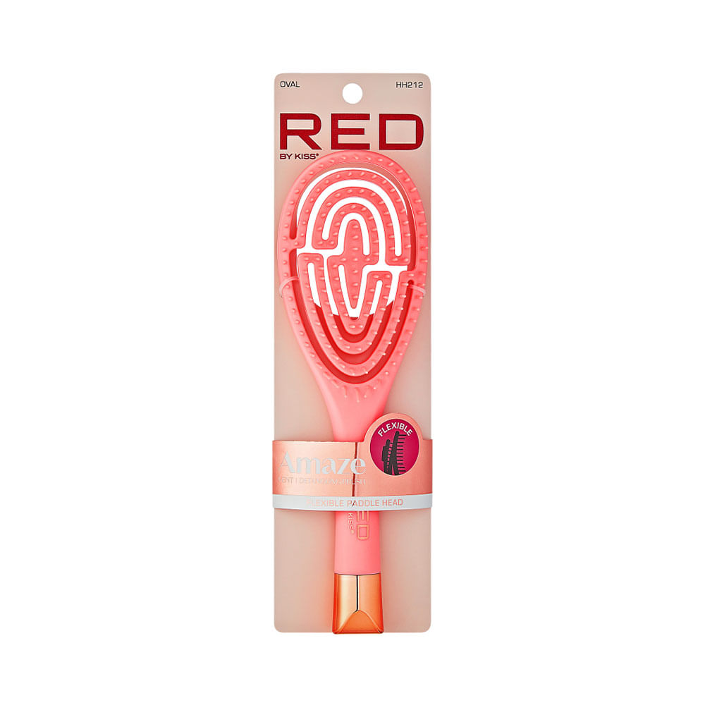 Cepillo desenredante Red by Kiss Flexible Amaze Oval cabezal flexible y ventilado.