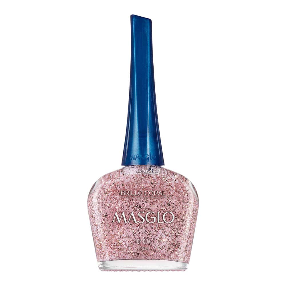 Esmalte de brillos para Uñas Masglo Top Coat Coral