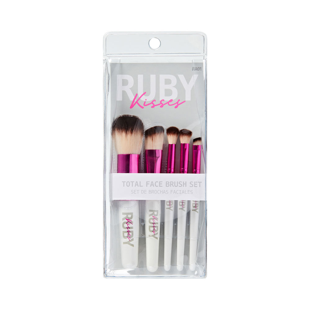 Set de 5 brochas de maquillaje Ruby Kisses RA01