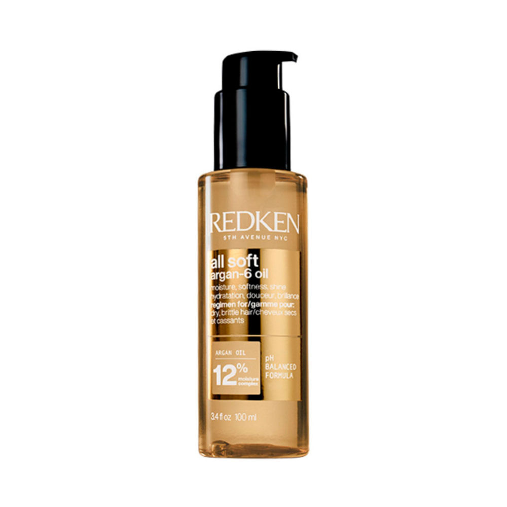 Aceite Redken All Soft Argan-6 para cabello seco y quebradizo 100 ml