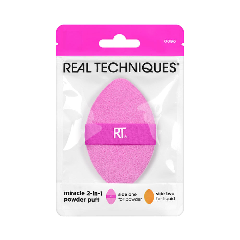 Esponja de maquillaje Real Techniques Miracle 2-In-1 Powder Puff para polvos y líquidos