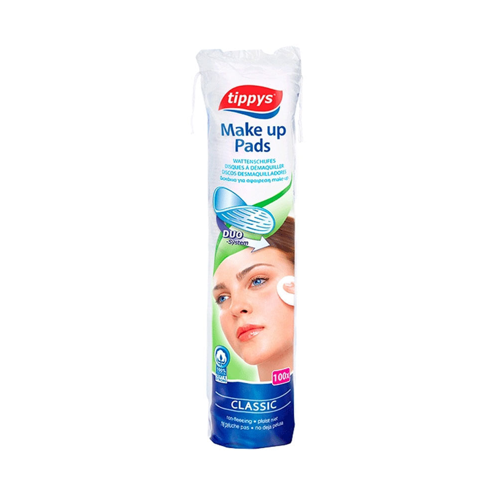 Discos de algodón desmaquillantes Tippys Make Up Pads Classic DUO-System 100 unidades