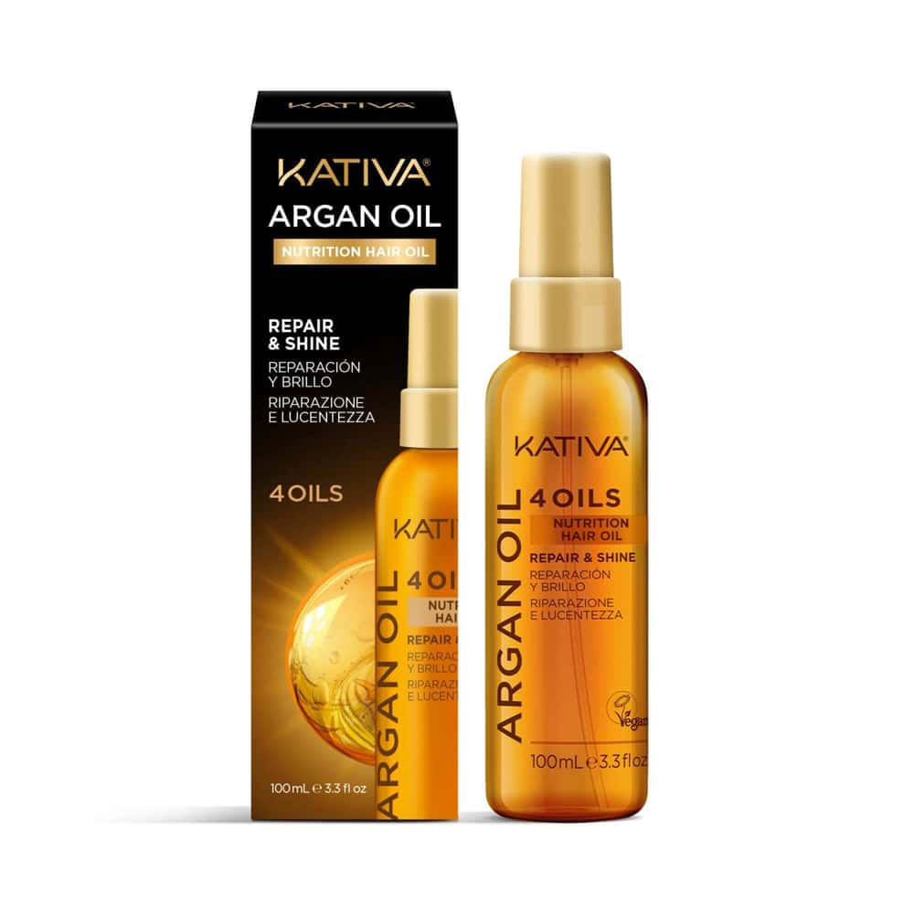 Aceite Kativa Argan Oil 4 Oils Nutrition Hair Oil Reparación y Brillo 100 ml