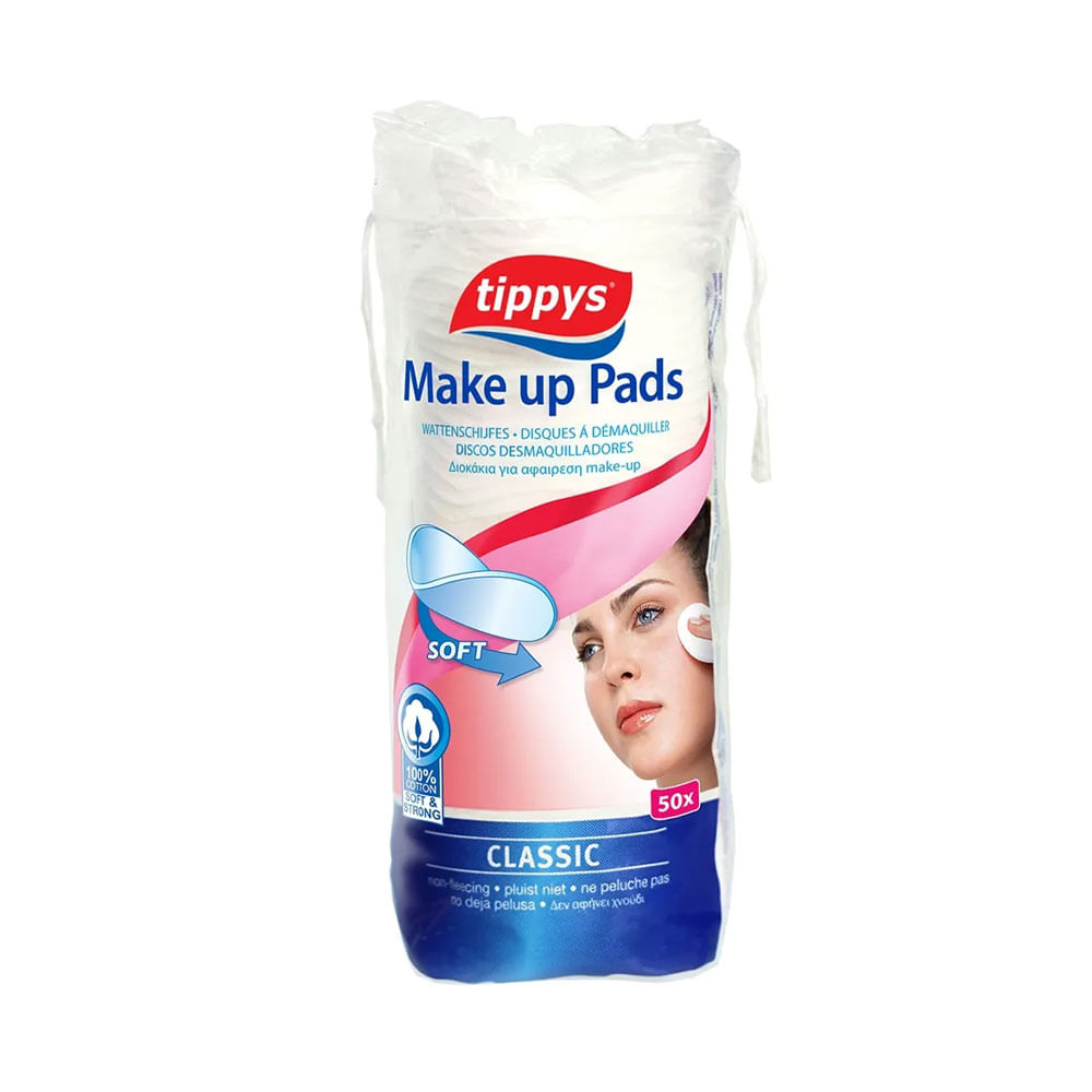 Discos de algodón desmaquillantes Make Up Pads Tippys 50 unidades