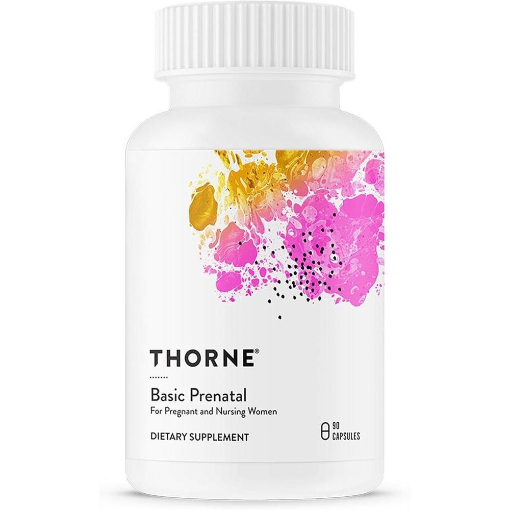 THORNE - Basic Prenatal con folato y 18 vitaminas para embarazadas
