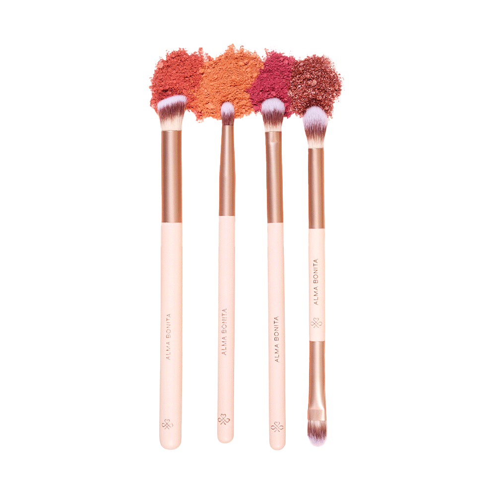 Set de 4 Brochas para ojos Alma Bonita para aplicar, difuminar y definir