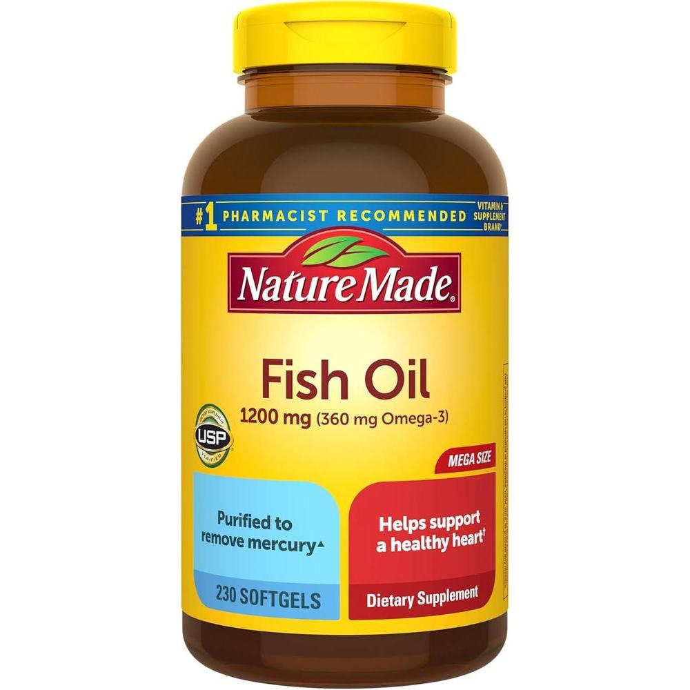 Nature Made Aceite de Pescado Omega 3, Apoyo Cardíaco, 230 Cápsulas