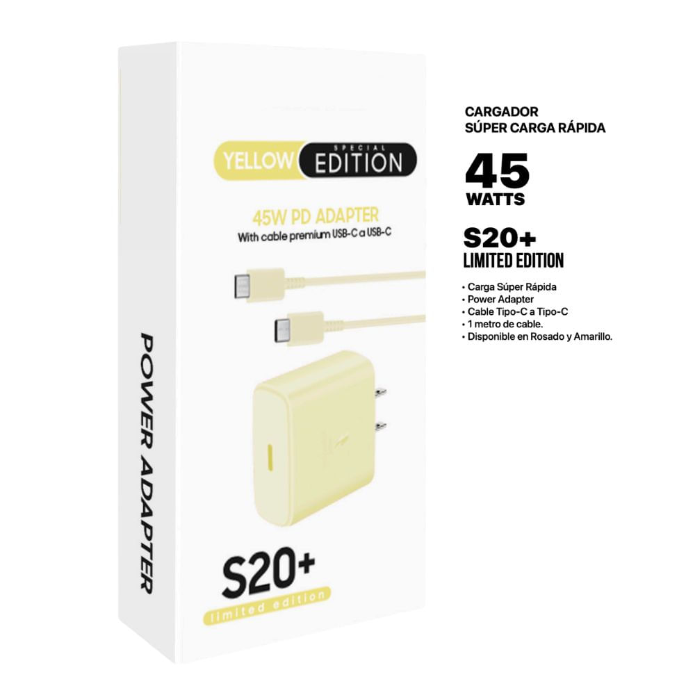 CARGADOR SUPER CARGA 45W AMARILLO GEN.
