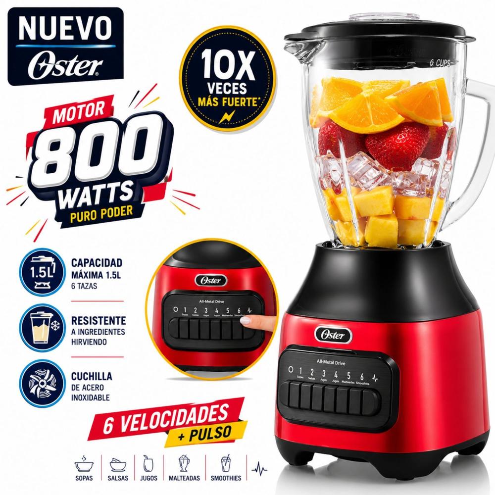 Licuadora 1.5L Oster BLSTPEG-CPB 6 Velocidades